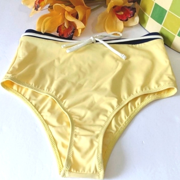 SOLID & STRIPED REVOLVE Yellow High Waist Bikini Bottoms  SIZE MEDIUM NWOT - Picture 1 of 9